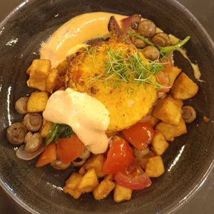 Vegan potato hash at The Creel Restaurant in Westport