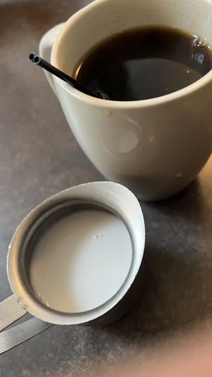 Coffee and Coconut Milk  at Hob Nob in Tacoma