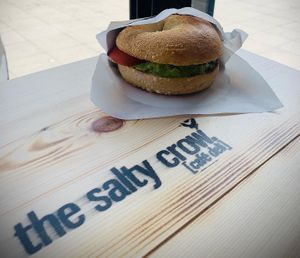 Bacon, avocado and tomato bagel   at The Salty Crow in Lowestoft