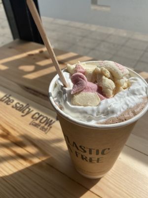 Coconut milk hot chocolate 😋  at The Salty Crow in Lowestoft