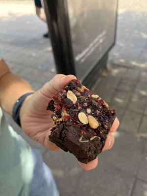 Peanut butter and jelly brownie  at The Salty Crow in Lowestoft