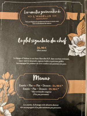 Menu 1 at Restaurant l'Angelus in Montpellier