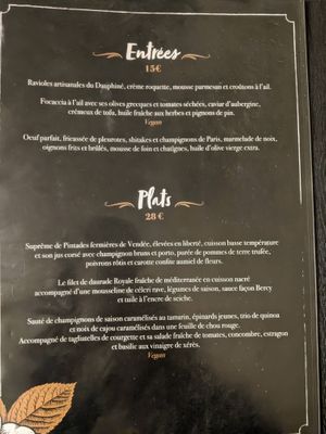 Menu 2 at Restaurant l'Angelus in Montpellier
