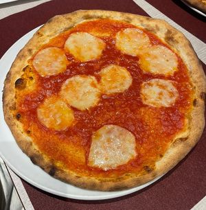 Pizza Vegana (also came with fresh basil which my daughter removed!)  at 128 in Vittorio Veneto