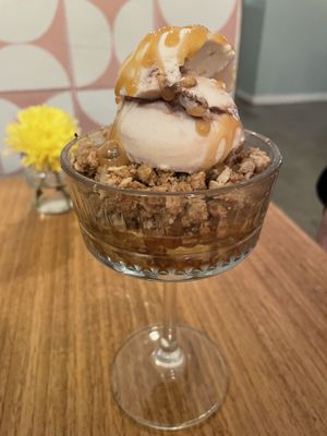 Apple crumble  at Twisted Dessert Bar in Fitzroy