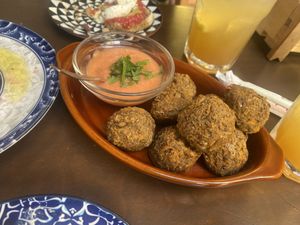 Lentils balls with the sauce   at To Steno - Το Στενό in Crete