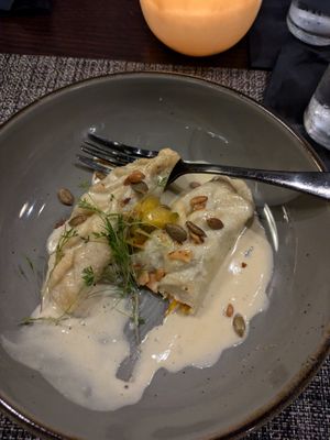 Sweet potato dumplings at ['plas] in Columbus