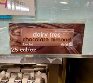 Almond milk option (most likely Silk brand) at TCBY in Fort Collins