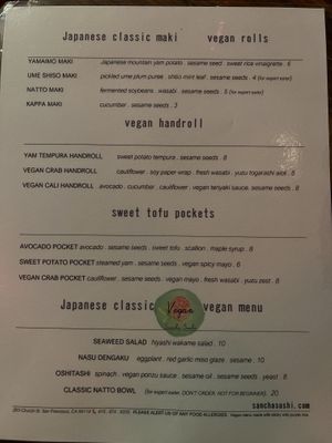   at Sancha Sushi in San Francisco