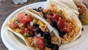 Vegan tacos at Tacos del Sol in Ambleside