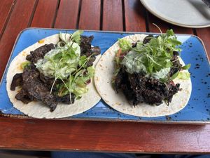 Mushroom tacos  at Tacos del Sol in Ambleside