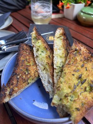 Garlic breadd  at Tacos del Sol in Ambleside