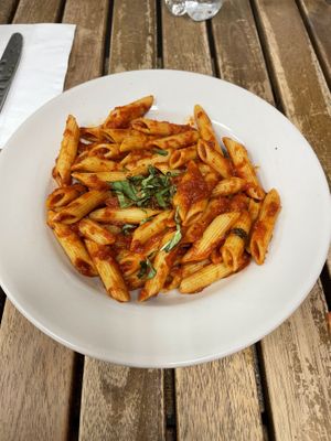 Penne Pomodoro not great, just ok. Small portion for an Italian restaurant .  at Gusto Napoletano in Fayetteville
