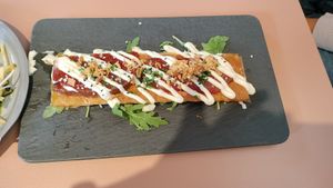 Crunchy sashimi van watermeloen (zalig!!) at STAN & CO in The Hague