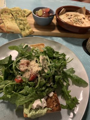 Vorspeisen: Toast Capri und Schmelzfaktor (beides genial, Schmelzfaktor eine Geschmacksexplosion!)  at blattwerk in Freiburg