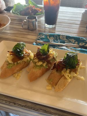 Vegan bruschetta   at Hai Bar & Grill in Lembongan