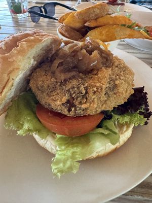 Vegan burger. Wedges were awesome   at Hai Bar & Grill in Lembongan