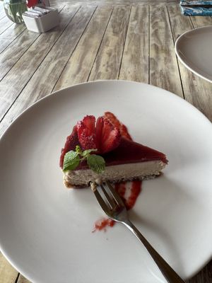 Vegan strawberry and cashew cheesecake😍  at Hai Bar & Grill in Lembongan