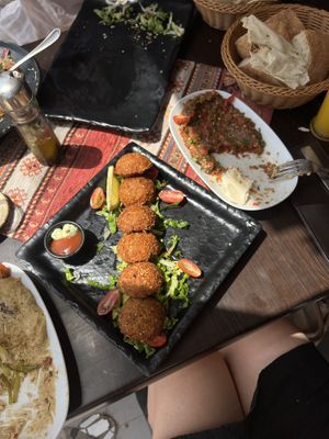 falafel and baba ganoush  at Zahrat Loubnan in Agadir