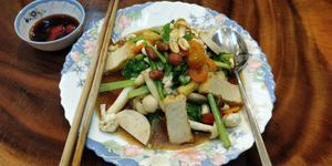 Soft noodle stir fry of the day at TuLi KuSu in Ho Chi Minh City