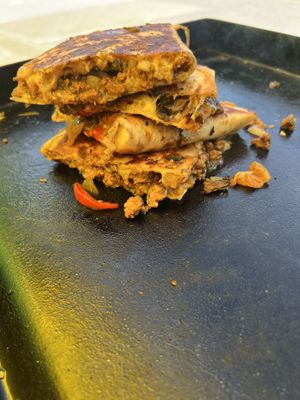 Cheesy, meaty quesadilla   at Sun Of A Vegan in Memphis