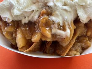 Close up of the apple pie nachos  at Sun Of A Vegan in Memphis