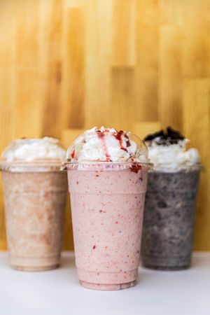 A variety of plant based milkshakes  at Sun Of A Vegan in Memphis