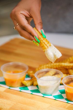 French fries and ranch  at Sun Of A Vegan in Memphis