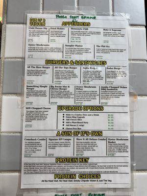 Menu 2025  at Sun Of A Vegan in Memphis
