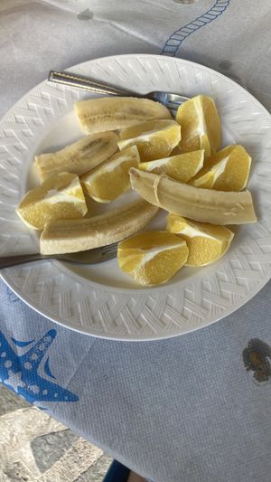 Most delicious oranges directly from the tree in November.  at Taverna Niotis in Kos