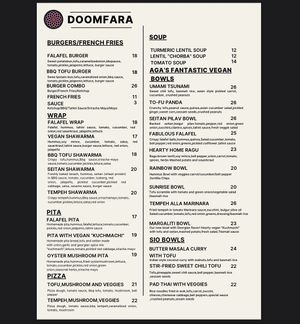 QR code menu  at Doomfara in Tbilisi