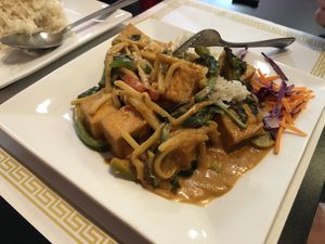 pad ped with tofu  at Thai Recipes in Indianapolis