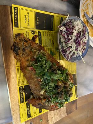 Eggplant schnitzel  at Espécie in Porto