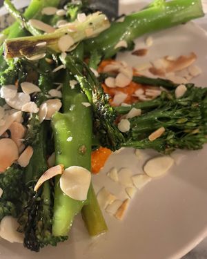 Grilled Broccoli, asparagus and spring onion   at Espécie in Porto