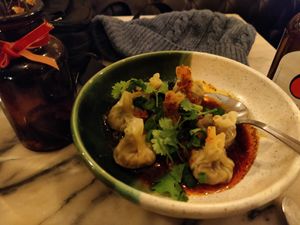 Chestnut dumplings in spicy soy sauce at Espécie in Porto