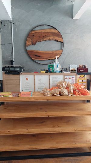 Cashier with vegan products at Edi Sabor Natural in Sao Paulo