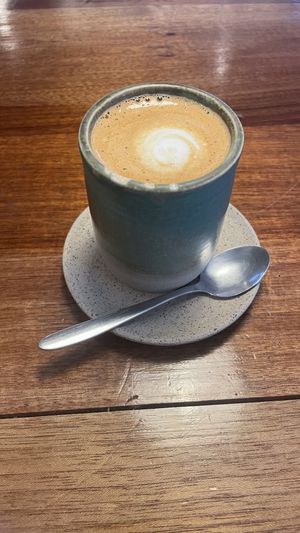 Cappuccino with almond milk 🥛   at Coffee Trotter in Aguas Calientes