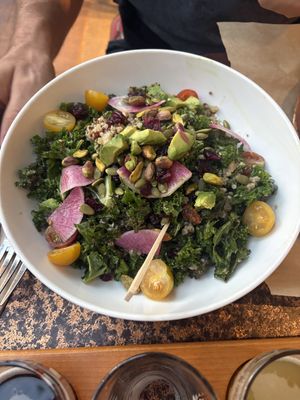 Quinoa and kale salad plant based version - no goat cheese   at Steamworks Brewpub in Vancouver
