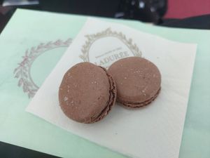 Hazelnut macaron at CDG - Ladurée - T2F in Roissy-en-france