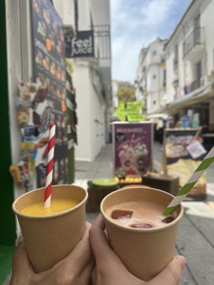 Mango smoothie   at Feel Juice in Ibiza