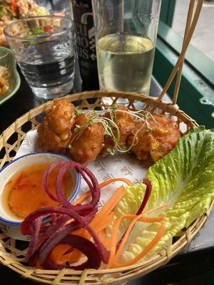 Sweetcorn and sweet potato fritters  at Chilli in Hove
