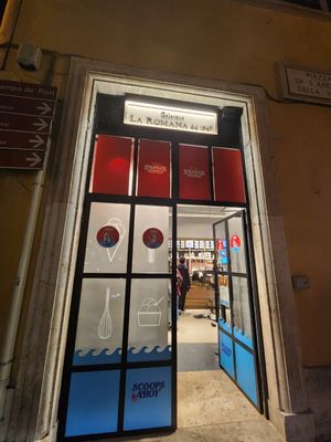 Entrance at Gelateria La Romana in Rome