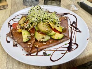 Gallette La Place St Sauver at la Fontaine du Jerzual in Dinan