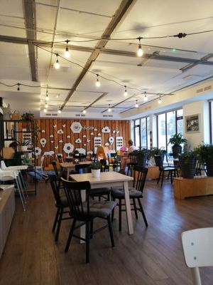 Upstairs at Cafe Bitīte in Jurmala