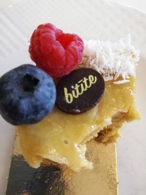 Vegan cake at Cafe Bitīte in Jurmala