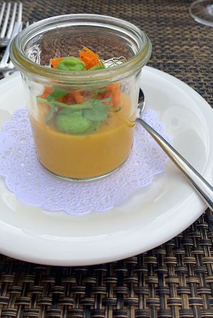 Panna Cotta aus Karotten  at Restaurant Anne-Sophie in Kuenzelsau