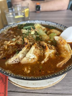 Spicey dumpling ramen  at Good Vibes in Huntington Beach