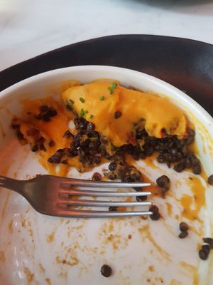 Vegan shepherd's pie, make sure to be extra clear that it must be vegan! at The Dublin House in Zwolle