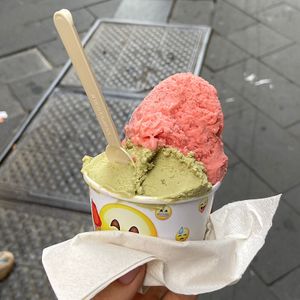 🍓 and pistachio  at Cento Gelato Artigianale Italiano in Naples