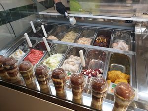 Vegan options on the left side in a seperate area at Cento Gelato Artigianale Italiano in Naples